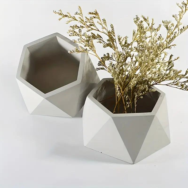Handmade Marble-Effect Gypsum Planter Set – Elegant Succulent & Indoor Plant Pots