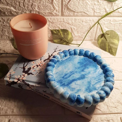 Handmade White Ceramic Bubble Coasters – Minimalist Boho Home Decor, Heat-Resistant Drink Coasters