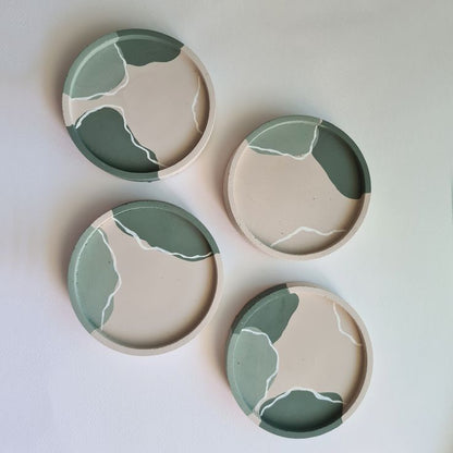Handmade White Ceramic Bubble Coasters – Minimalist Boho Home Decor, Heat-Resistant Drink Coasters