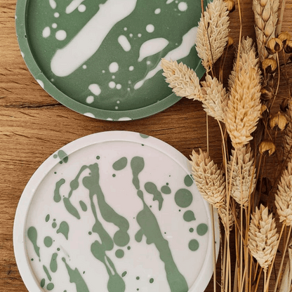Handmade White Ceramic Bubble Coasters – Minimalist Boho Home Decor, Heat-Resistant Drink Coasters
