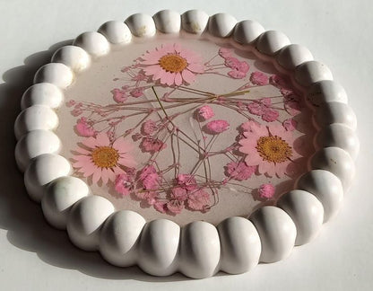 Handmade White Ceramic Bubble Coasters – Minimalist Boho Home Decor, Heat-Resistant Drink Coasters